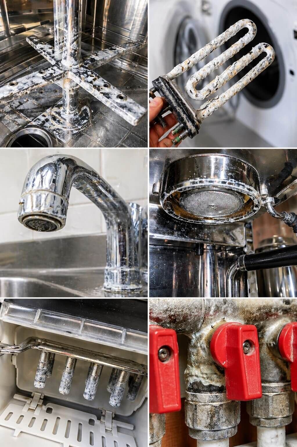 Commercial hard water damage examples