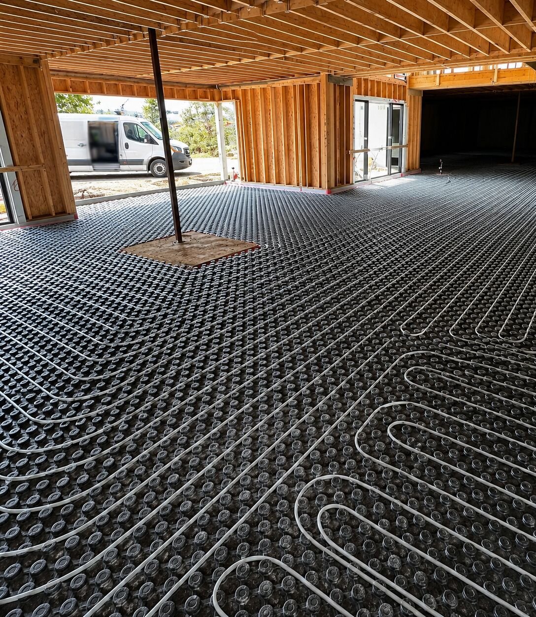 Radiant in-floor heating loops installed by Einwechter Plumbing & Heating