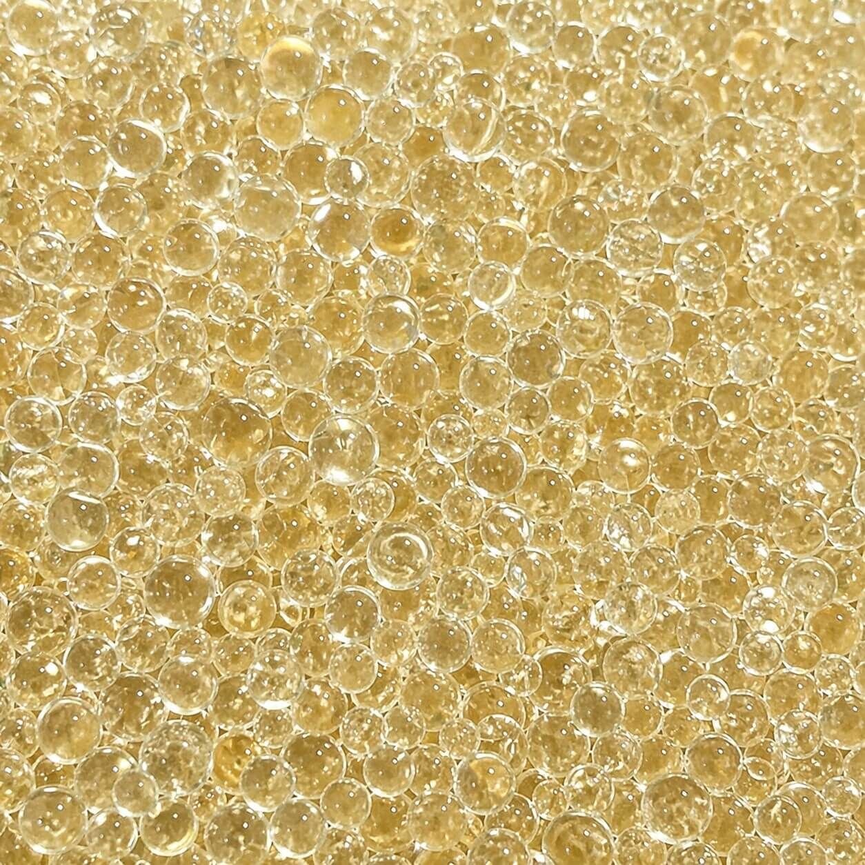 Water softener resin close up